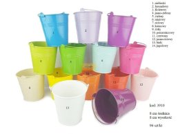 Zinc bucket colors 8 cm diameter 2 lines design.