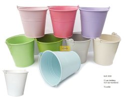 Zinc bucket mat colors  11 cm diameter 3 lines.