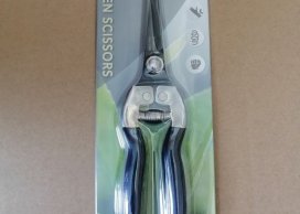 Garden scissor 20,5 cm black handle-TITANIUM COATED BLACK blade stainless.