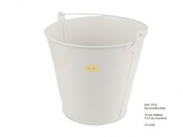Zinc bucket 16 cm D white color no deisgn