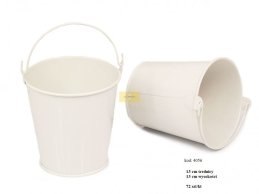 Zinc bucket 13 cm D white color no design