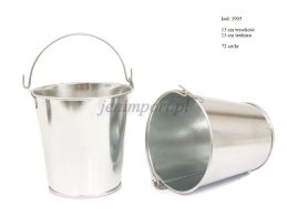 Zinc bucket natural 13 cm diameter no design.