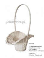 BAMBOO BASKET 12 CM -D IN-  WHITE WASHED  29 CM -OAH