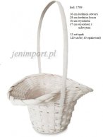 BAMBOO BASKET 16 CM D- IN  WHITE WASHED  37 CM- OAH 