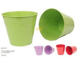 METAL FLOWER POT 3 COLORS 19,5 cm