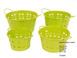 METAL TRAY GREEN SET/4 PC -20 CM-D