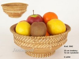 WOODEN BOWL ACACIA-RATTAN  25 CM