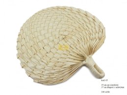 Braided PALM LEAF FAN 35 X 37 cm with handle