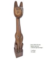 bardzo duży KOT z twardego drewna egzotycznego 58 cm 