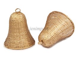 BELL 15 CM RATTAN GOLD  COLOR 