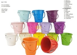 Zinc bucket colors 8 cm diameter 2 lines design.