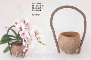 BASKET COCO SHELL 40CM  (WITH OUT ORCHIDEA) 