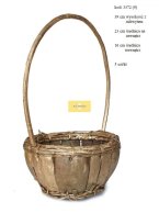 ZŁOCONY  KOSZ ( 9 ) PREZENTOWY Z KORY PALMY 16 CM ŚREDNICA