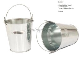 Zinc bucket natural 10 cm diameter 3 lines.