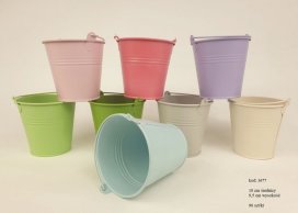 ZINC FLOWER-POT WITH THE HANDLE 13 cm MIX 14 COLORS 