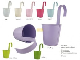 ZINC FLOWER POT WITH THE HANDLE 11 cm MIX 8 MAT COLORS