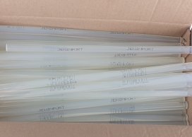 Glue stick hot melt  11,3 mm X 300 mm TRANSPARENT LOOSE 1 KG= 34 PC/  5 KG/BOX and 4 box in 1 ctn=20 kg.