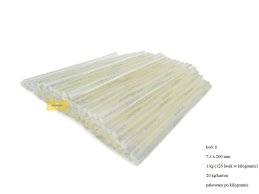 Glue stick 7,3 mm  X 200 mm hot melt very clear TRANSPARENT 1 kg/pb (126 pc).