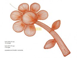 ABACA FLOWER ORANGE COLOR  53CM 