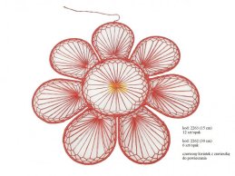 ABACA FLOWER RED COLOR  29 CM 