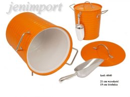 ICE COOLER WITH ZINC SPOON  21 cm H ORANGE COLOR