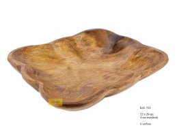 WOODEN ACACIA  BOWL 20 CM X 20 CM SHELL SHAPE 