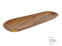 WOODEN OVAL LONG ACACIA TRAY 42 CM 