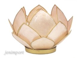 T-LIGHT CANDLE HOLDER 18 CM LIGHT PINK  FROM CAPIZ SHELLS