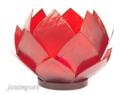 T-LIGHT CANDLE HOLDER 18 CM RED  FROM CAPIZ SHELLS