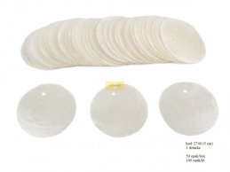 MUSZLE CAPIZ 5 cm, z 1 dziurką, do wyrobu lamp czy żyrandoli, 50 szt w opakowaniu