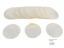  CAPIZ SHELLS W/ 2 HOLE 5 CM CM-D-ROUND  50 PC/PB