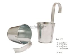 ZINC PLANTER  16 CM D WITH HANDLE  NO DESIGN