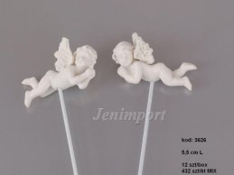 ANIOŁEK 5,5 CM NA DRUCIKU 20 CM - 2 WZORY