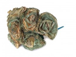 olive color Rose made from dried magnolia leafs 7-8 cm