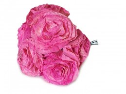 różowy kolor  RÓŻE KWIATY Z SUSZONYCH LIŚCI MAGNOLII 7-8 cm