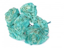blue color Rose made from dried magnolia leafs 7-8 cm