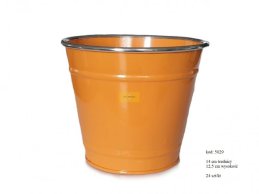 ZINC PLANTER ORANGE COLOR 14 CM X 12,5 CM H SILVER COLOR RING