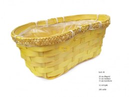 BAMBOO BASKET YELLOW  COLOR 28 CM PEANUT 28 cm L x 13 cm