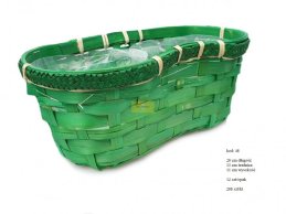 BAMBOO BASKET GREEN  COLOR 28 CM PEANUT 28 cm L x 13 cm