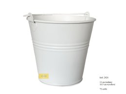 ZINC BUCKET 3 LINES MAT WHITE COLOR  11 CM X 10,5 CM H