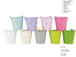 METAL BUCKET 5,5 CM MIX MAT  COLORS 2 LINES