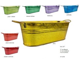 Zin planter metalic colors 27 cm long 3 lines design.