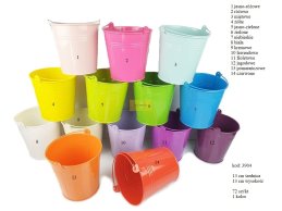 DONICZKA METALOWA OCYNK 13 cm, wytłoczenie 2 linie, kolory mix