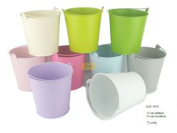 Zinc bucket mat colors  13 cm diameter 3 lines.