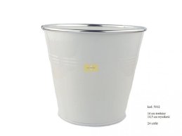 Zinc planter white color 16 cm D 2 lines 