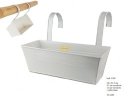 Zinc planter white color 28 cm cm  2 lines. Handle non-removable.