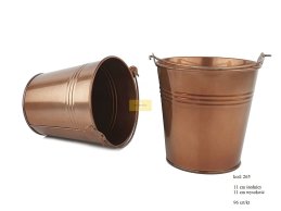 Zinc bucket 11 cm D cooper color 3 lines