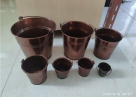 ZINC PLANTER 13 CM  COPPER COLOR 3 lines