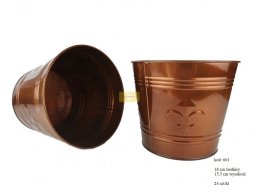 ZINC PLANTER 18 CM COPPER COLOR 2 lines LILY DESIGN