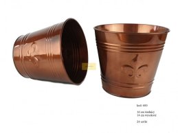 ZINC PLANTER 16 CM COPPER COLOR 2 lines LILY DESIGN